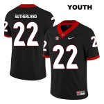Youth Georgia Bulldogs NCAA #22 Jes Sutherland Nike Stitched Black Legend Authentic College Football Jersey ALX7154PH